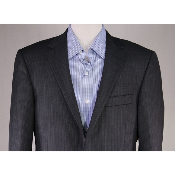 Hickey Freeman Roberto Current Model Gray Striped Suit Blazer Jacket 40R - Picture 3 of 9